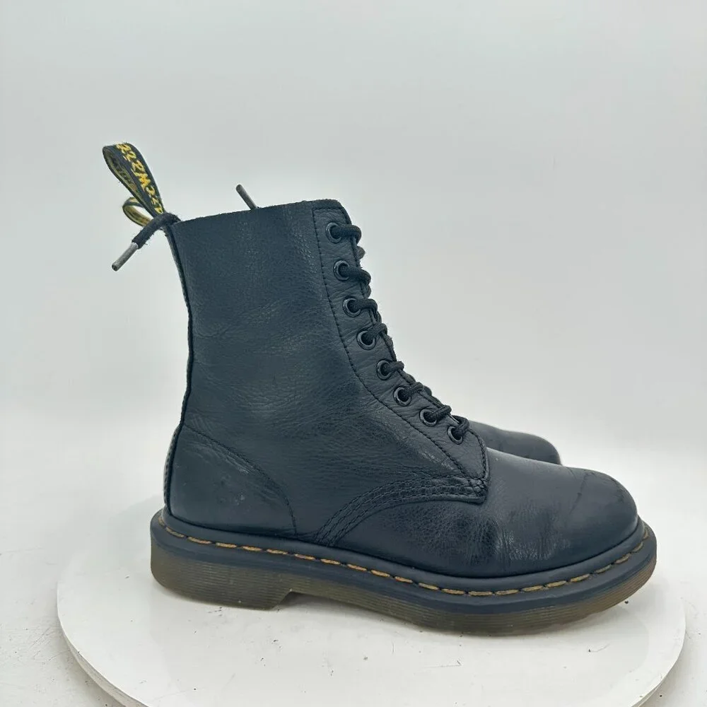 Dr. Martens The Original Pascal Women Size 6 Black Leather 8 Eye Combat Boot - Picture 4 of 12